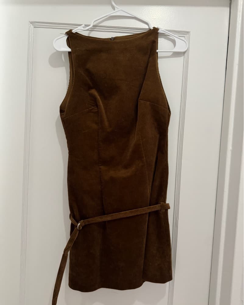 Zara Corduroy Brown Mini dress  - Image 3