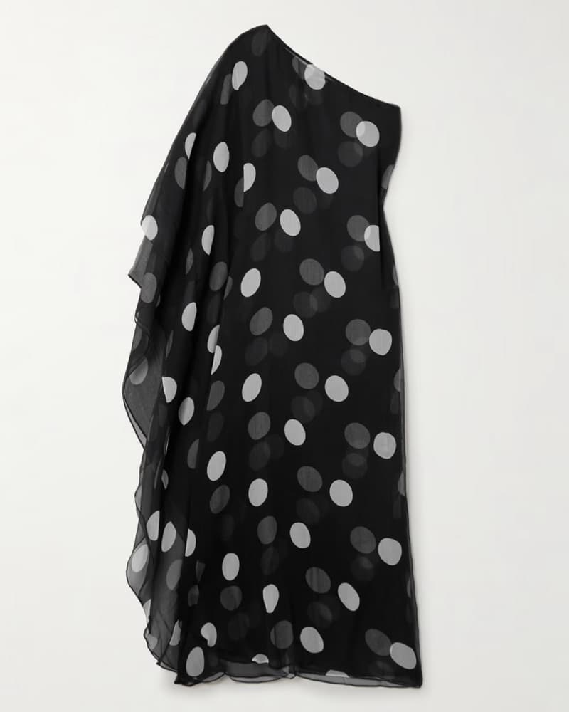 Dodo Bar Or one-shoulder polka-dot maxi  - Image 5