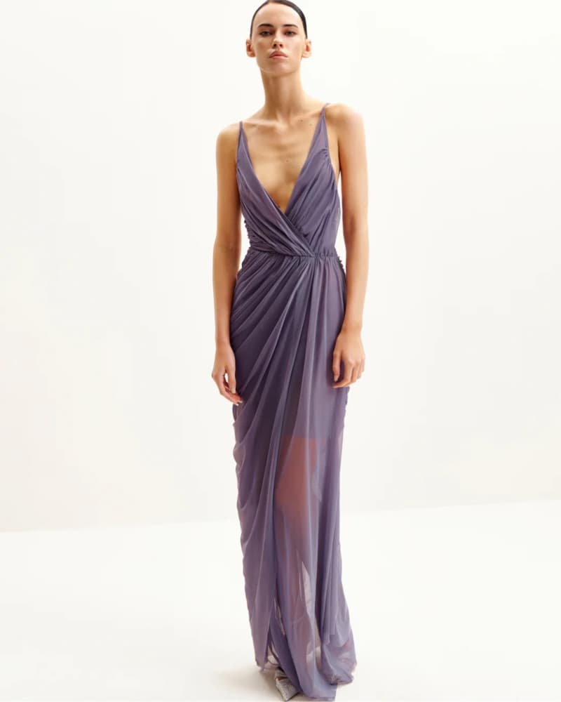 JW PEI Luna Flowing Mesh Gown - Lavender - Image 1