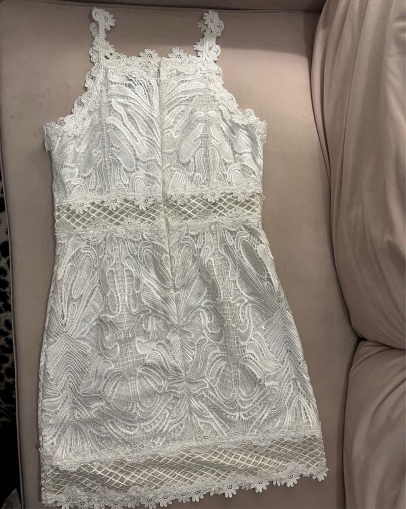 White Lace Mini Dress - Image 2