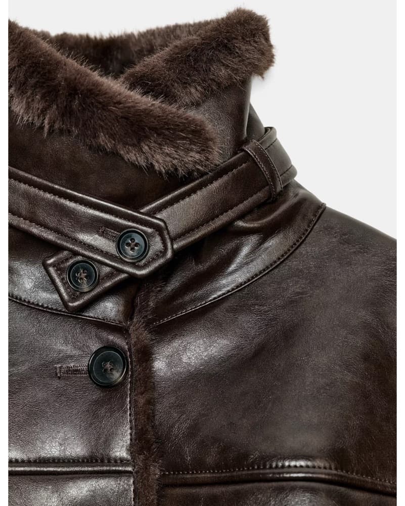 Zara Double Faced Brown Faux Fur Jacket - Image 3