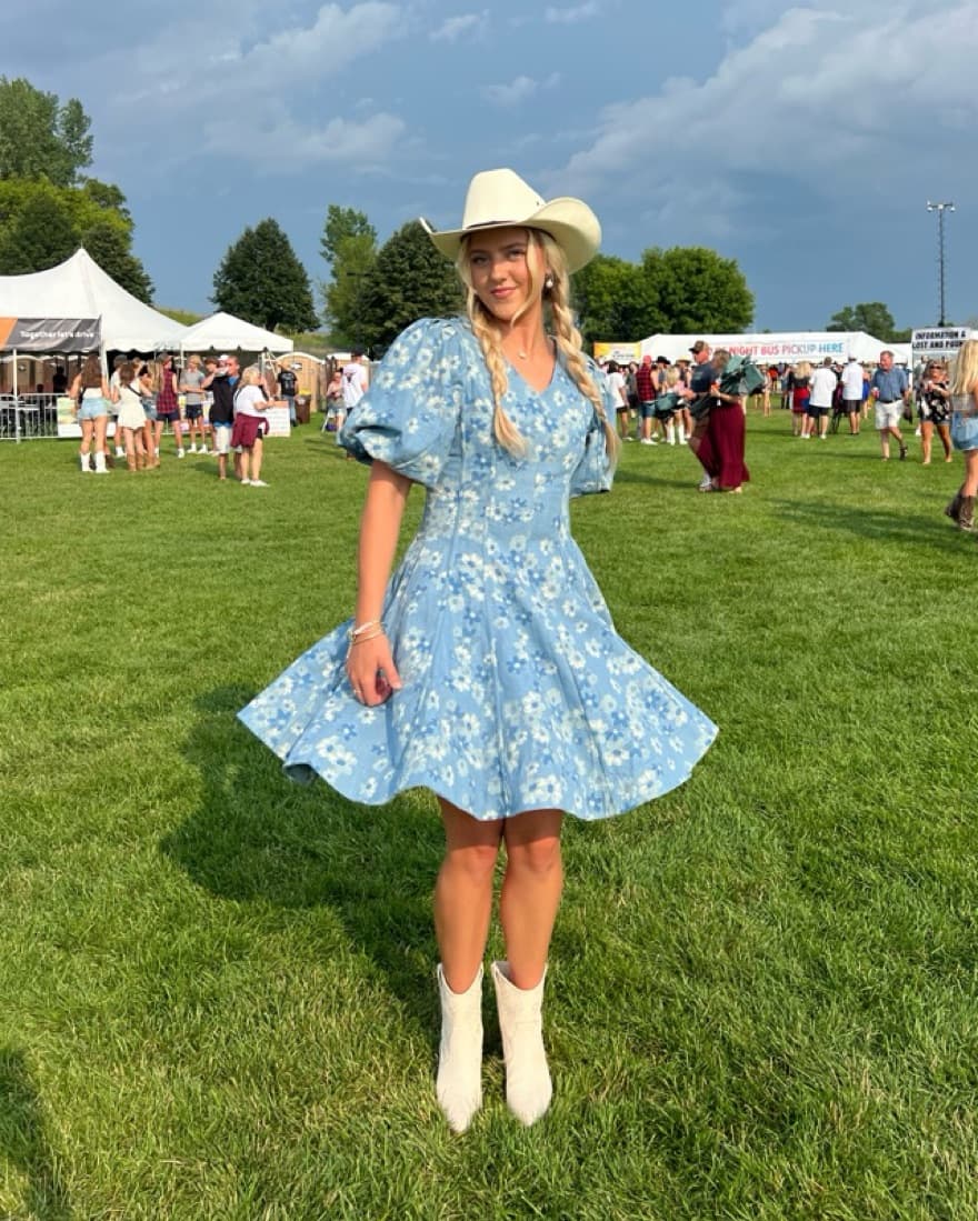 Denim Floral Dress - Ivy City Co. - Image 5