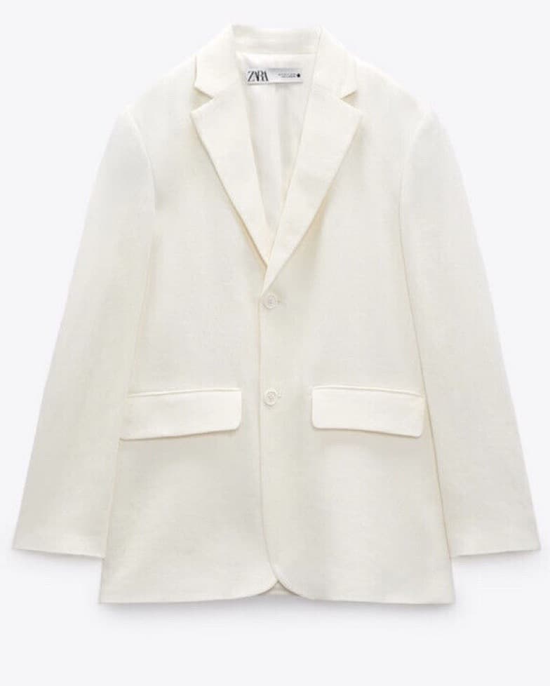 Linen Blend Blazer and Pants Suit Set - Image 3