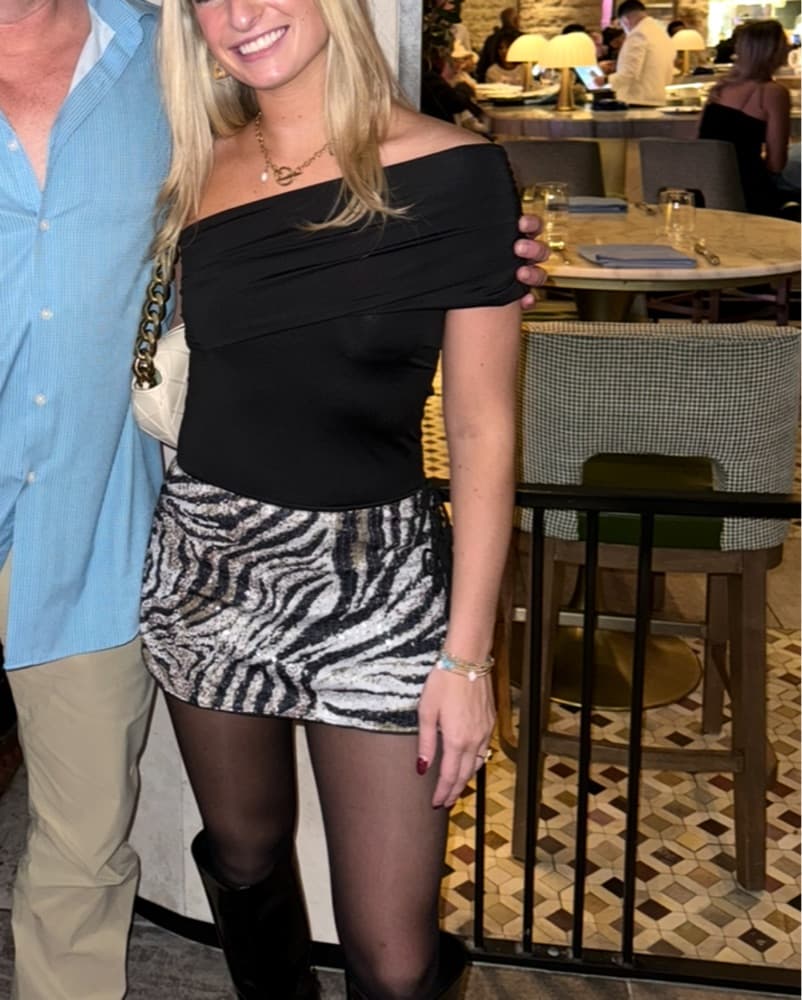 Zebra Print sparkly mini Skirt - Image 2
