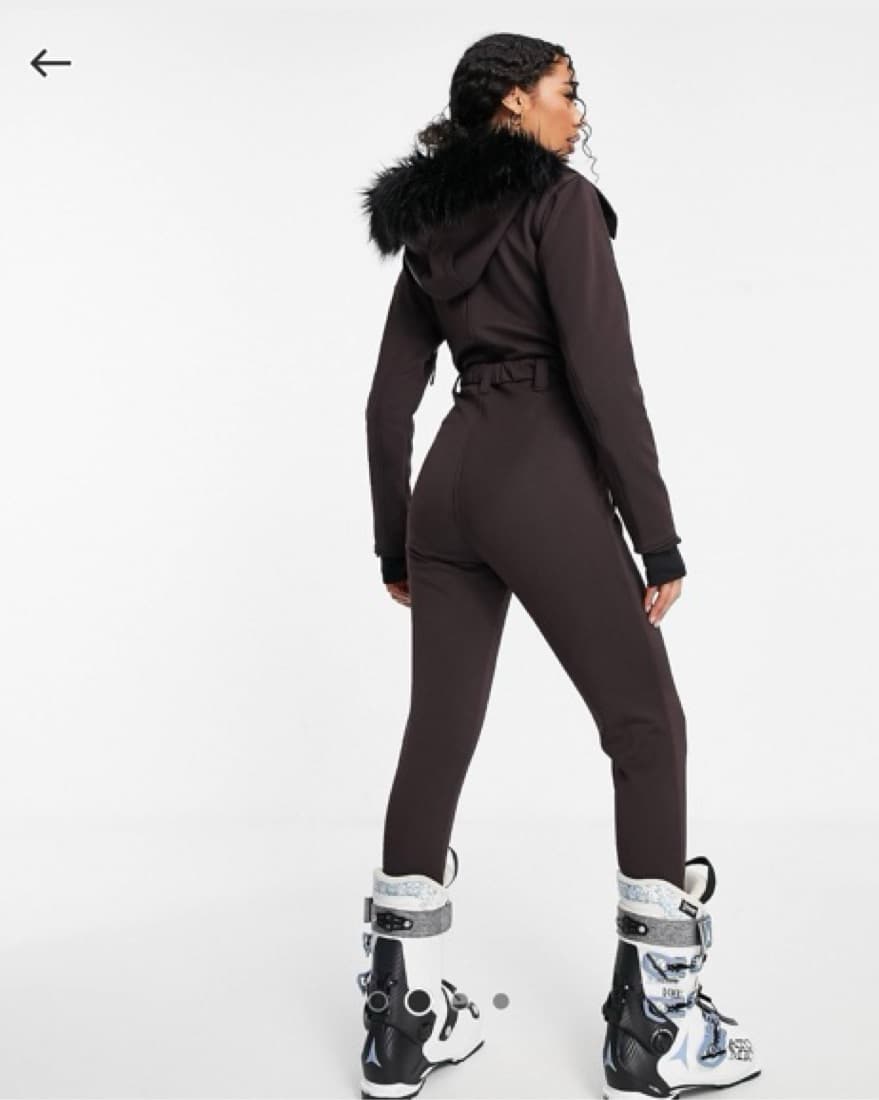 4505 Ski Suit, Belted w Faux Fur Hood  - Image 2
