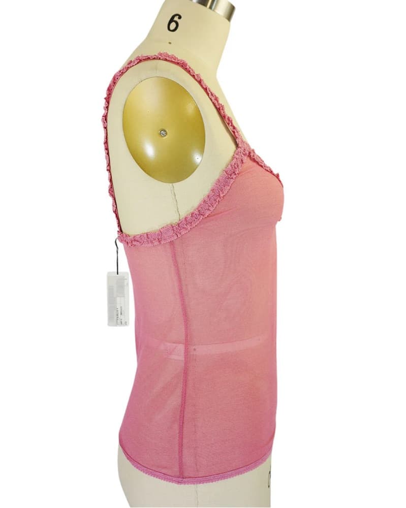 Prada Pink Tulle Stretch Tank Top - Image 2