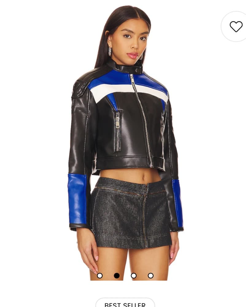 Lioness Nueve Biker Jacket in Blue - Image 3