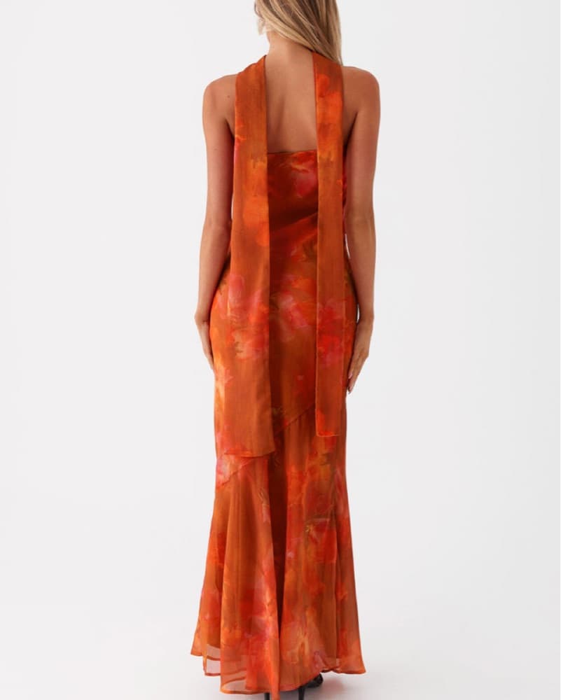 Peppermayo Orange Strapless Long Dress - Image 2