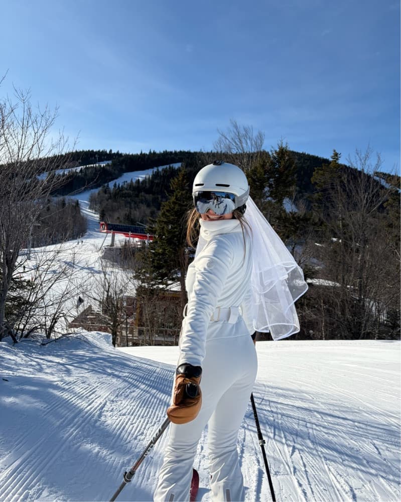 White One Piece Snowsuit For Skiing  - Image 1