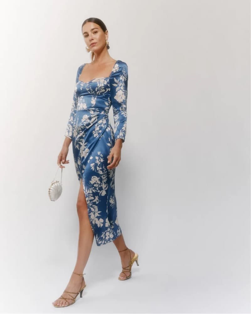 REFORMATION GLORIANA SILK DRESS  - Image 1