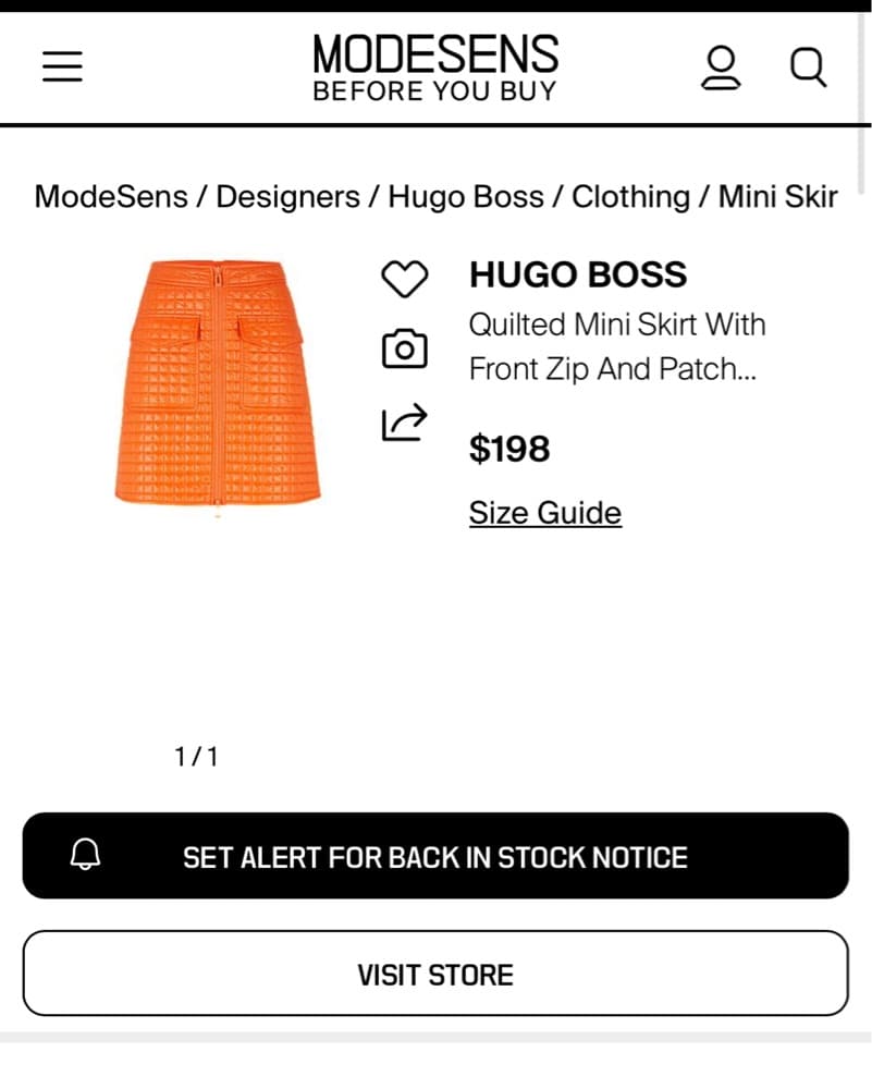 HUGO Quilted Mini Skirt With Front Zip - Image 2