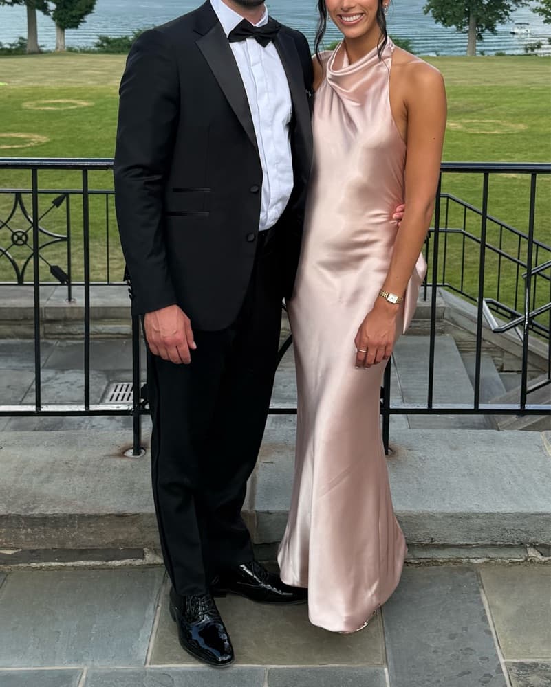 Pink Satin Formal Dress  - Image 1