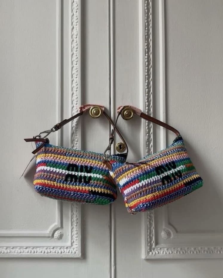 Miu Miu Rainbow Crochet Pouch Bag - Image 2