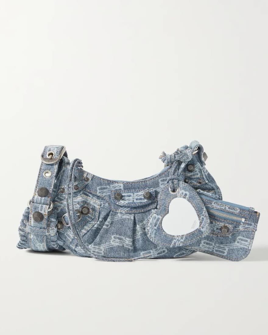 Le Cagole XS studded denim Bag - Image 2
