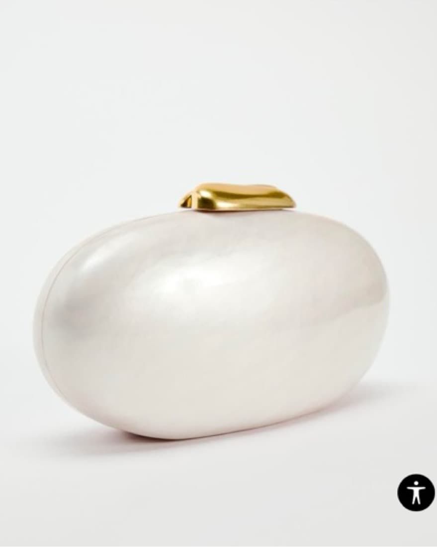 Gold Closure Pearl Clutch  - Image 1