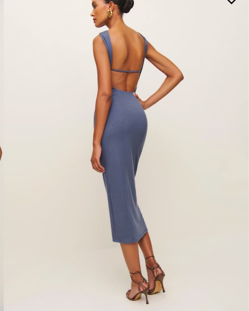 Blue Bodycon Midi Dress NWT - Image 2