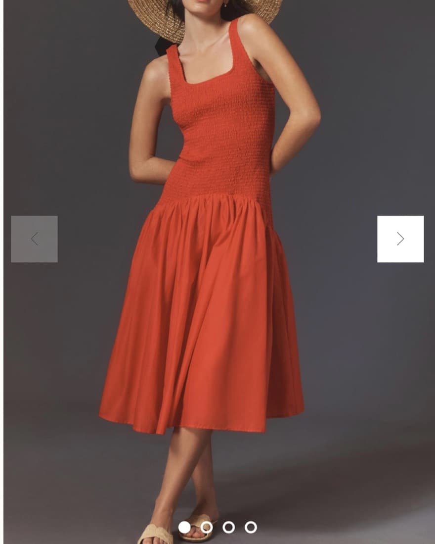 Hutch Drop Waist Red Midi Dress - Image 1
