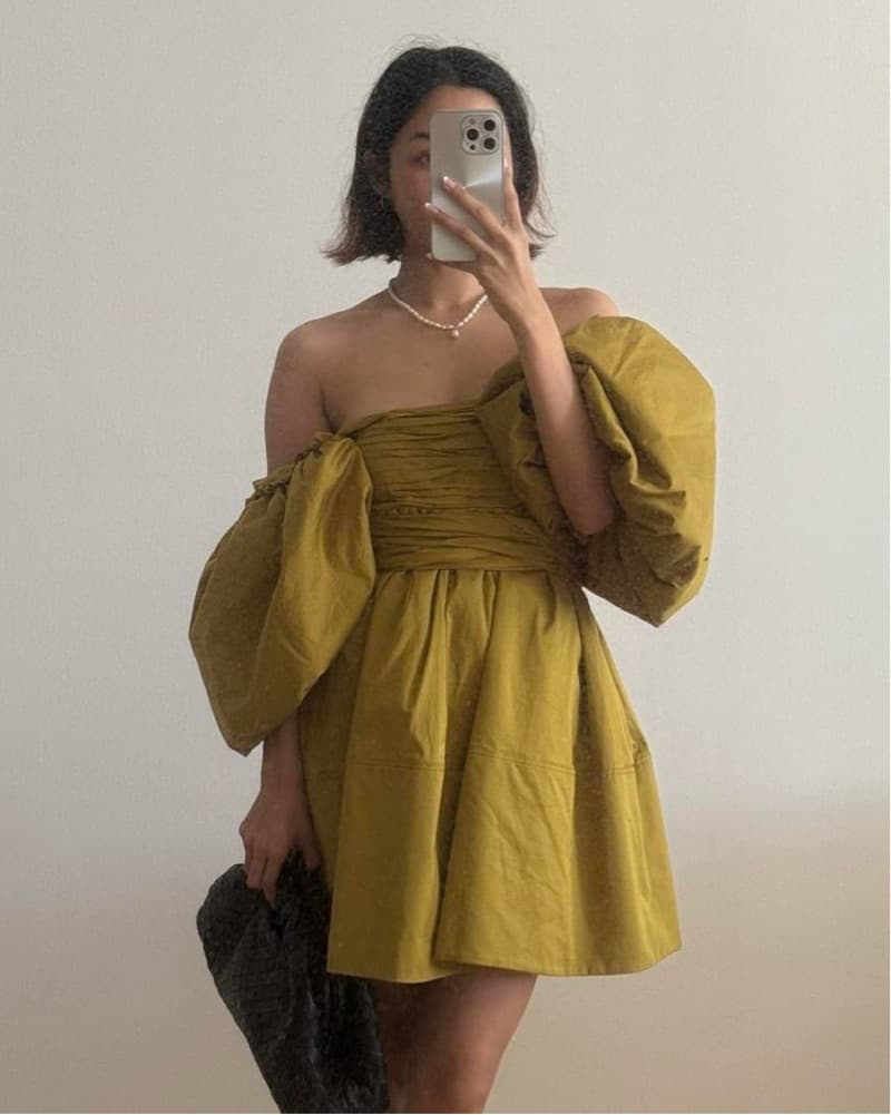 AJE Casabianca Puff Sleeve Mini Dress - Image 3
