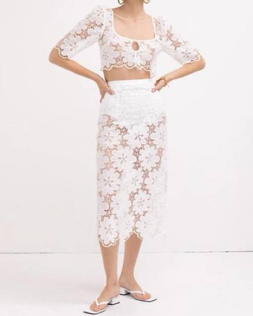 For Love & Lemons Crochet Skirt - Image 1