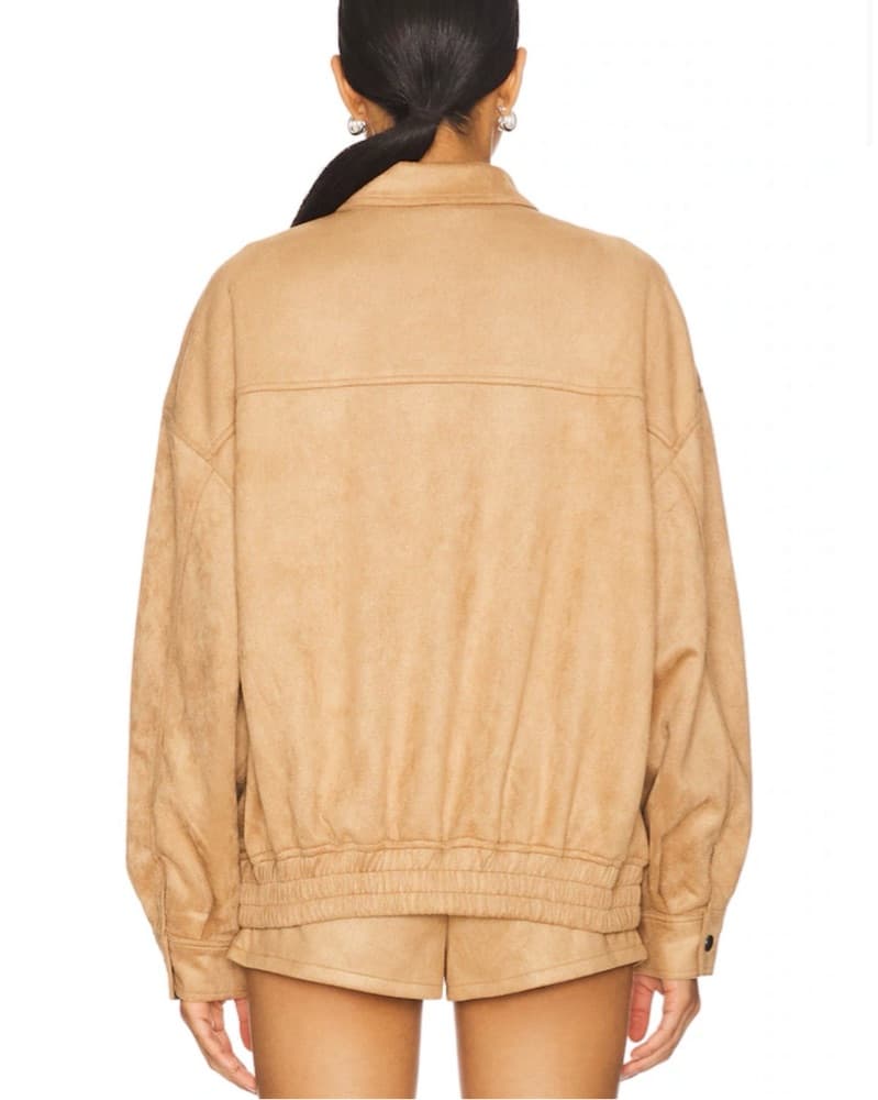 Camel Suede Jacket And Shorts - Image 3