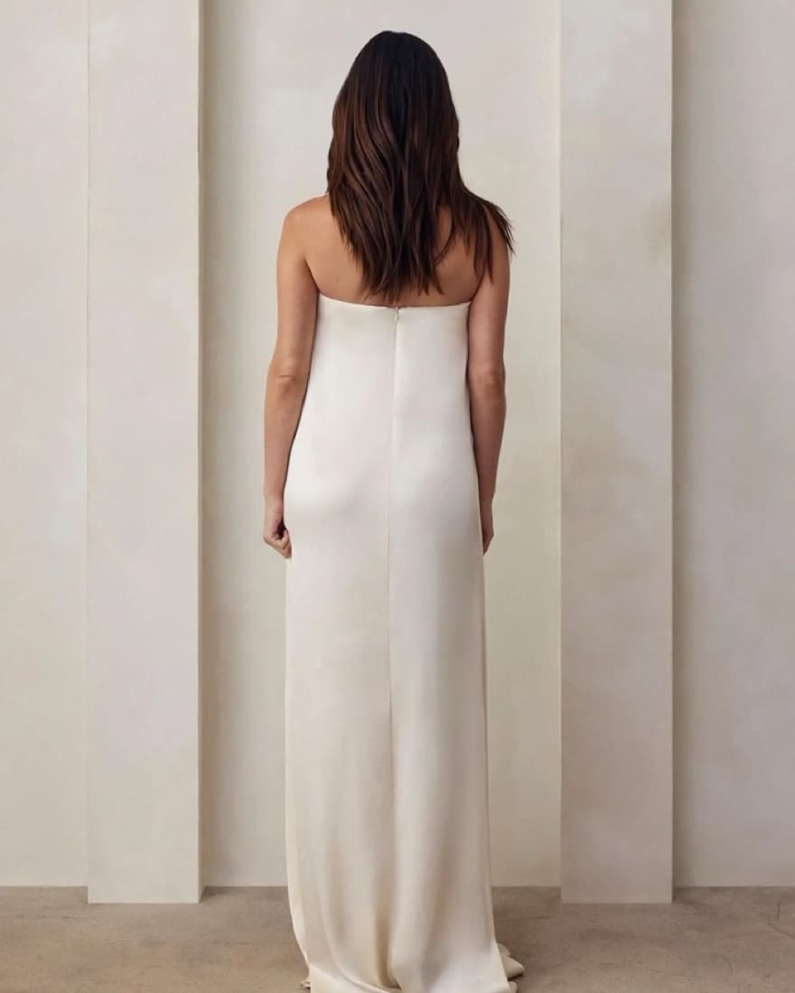 Bumpsuit Brushed Satin Gown - Image 6