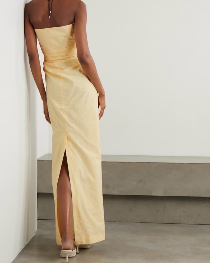 Bernadette Yellow Vera Strapless Dress - Image 4
