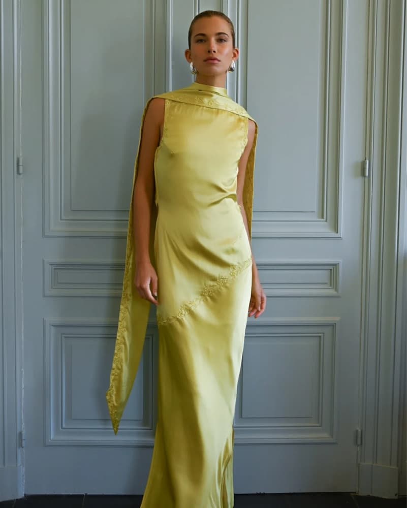 Yellow The Label Nina Silk Dress – Chart - Image 1