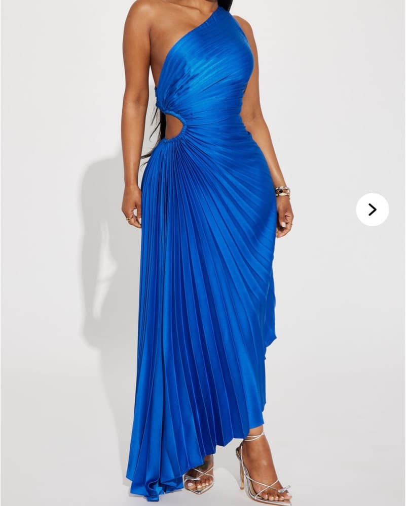 Stunning One-Shoulder Blue Maxi Dress - Image 1
