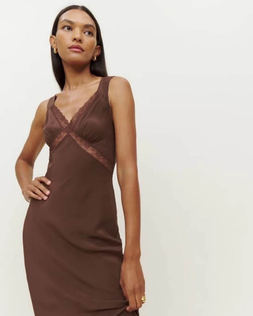 Reformation - Provence Dress Brown  - Image 1