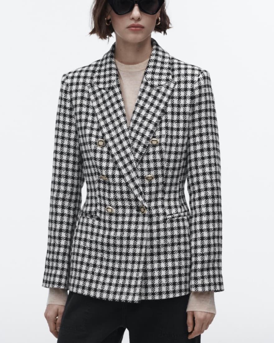 Black And White Check Blazer  - Image 1