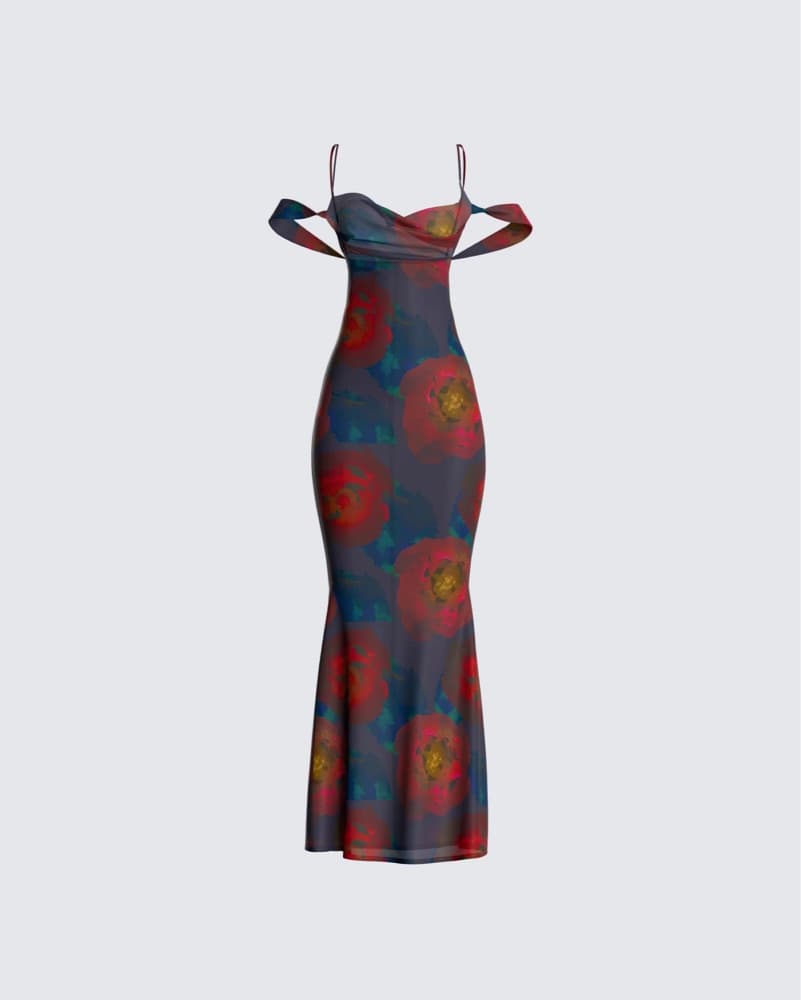 Sheer Floral Maxi Dress - Image 2