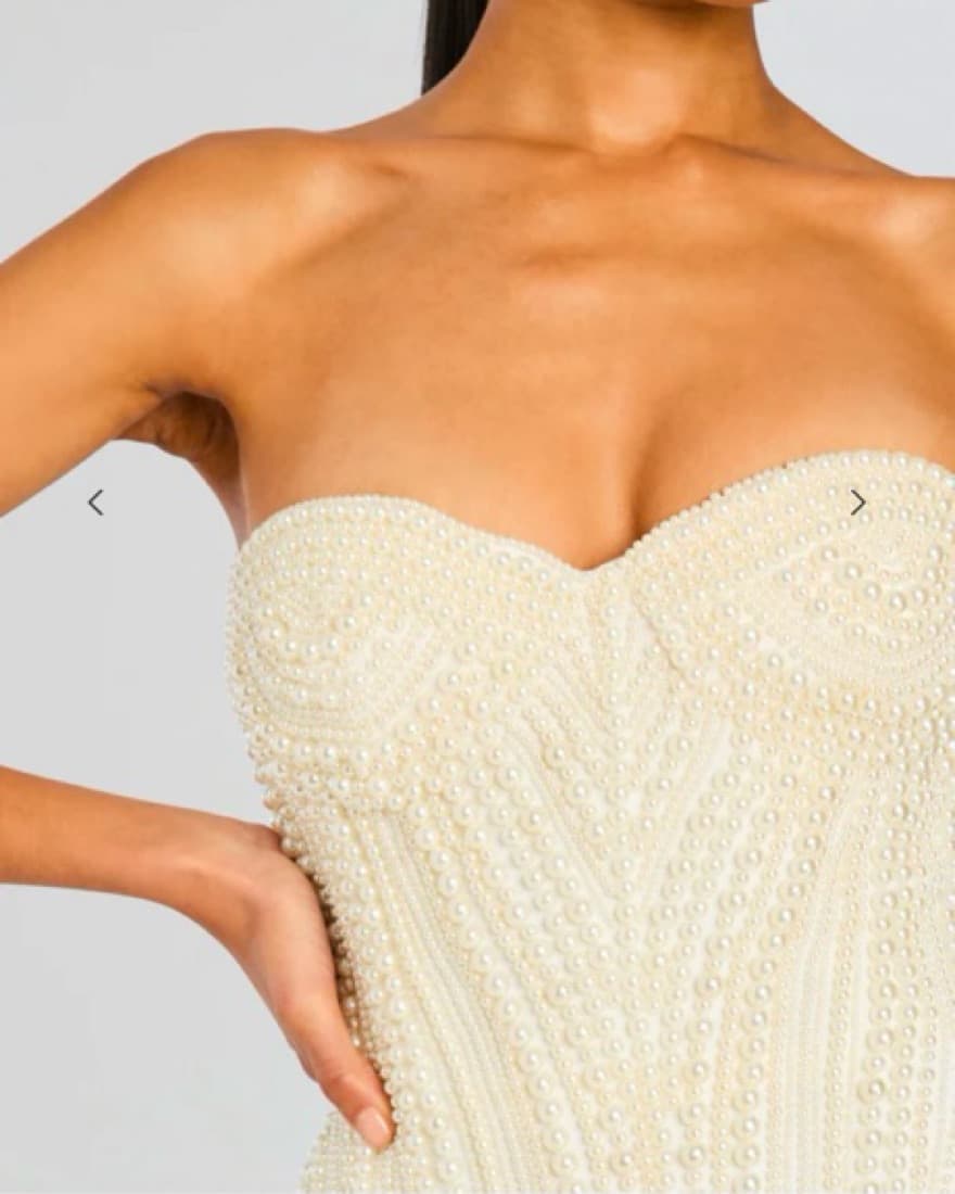 Retrofete Mini Pearl Strapless Dress - Image 2