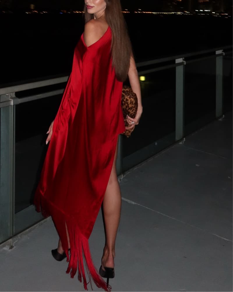 Taller Marmo Mini Berenson Dress In Ruby - Image 5