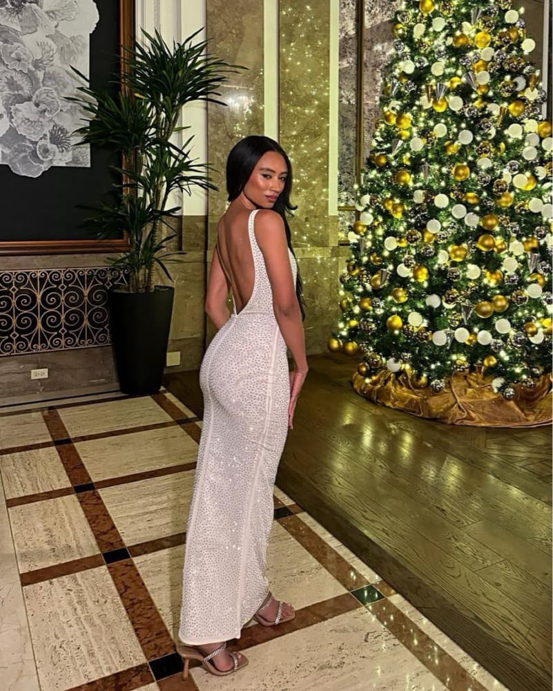 Bakala Diamante Backless Maxi Dress - Image 5