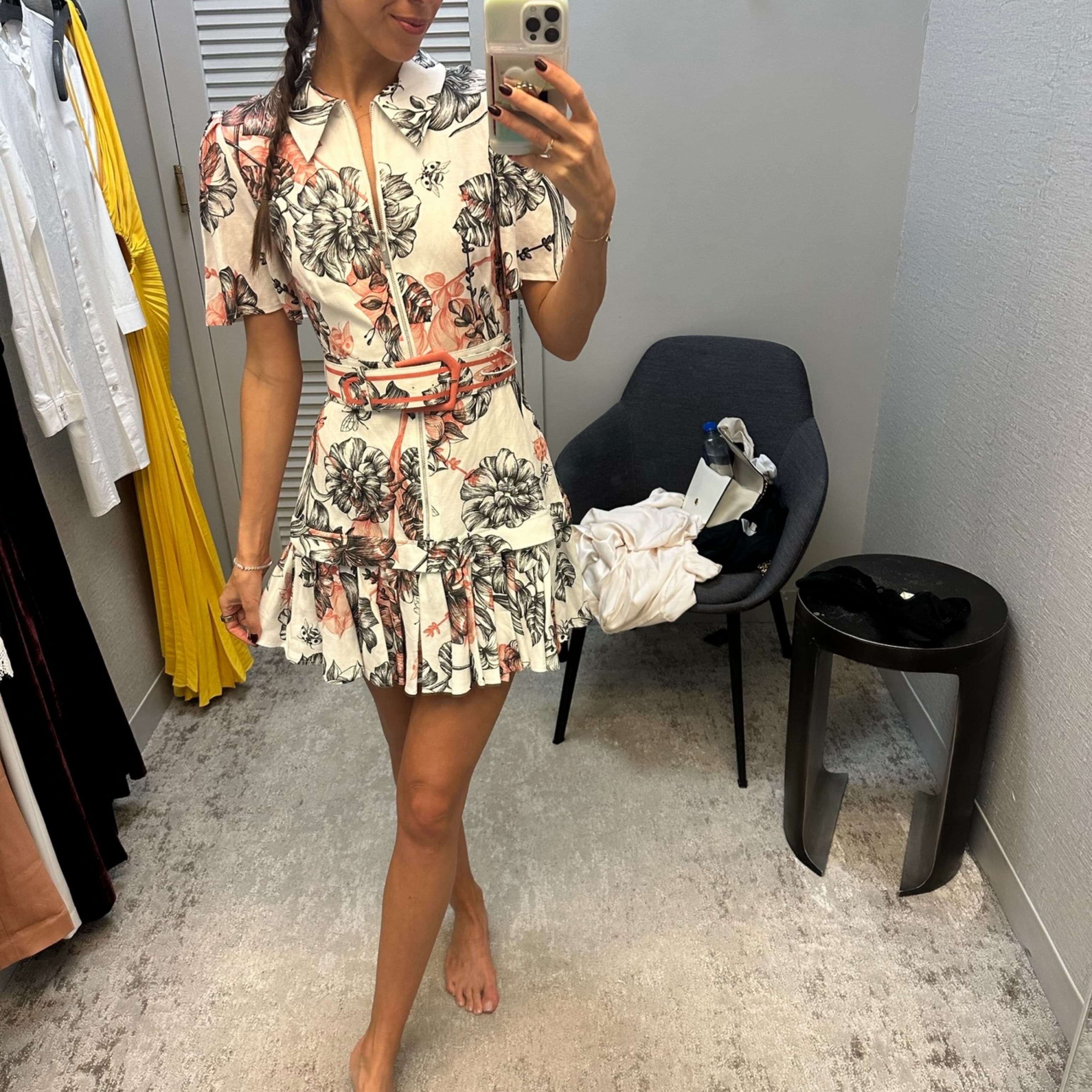 Leo Lin Floral Belted Dress - Image 1