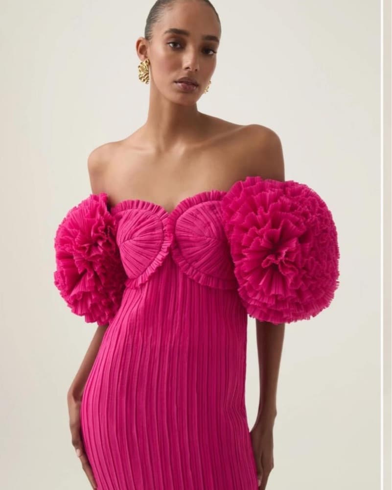Aje magenta Dress With Statement Sleeves - Image 1