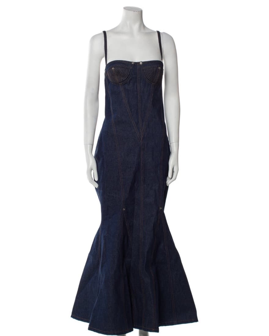 Jean Paul Gaultier Denim Mermaid Gown - Image 1