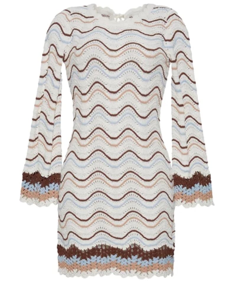 Cara Cara Crochet White Mini Dress - Image 2