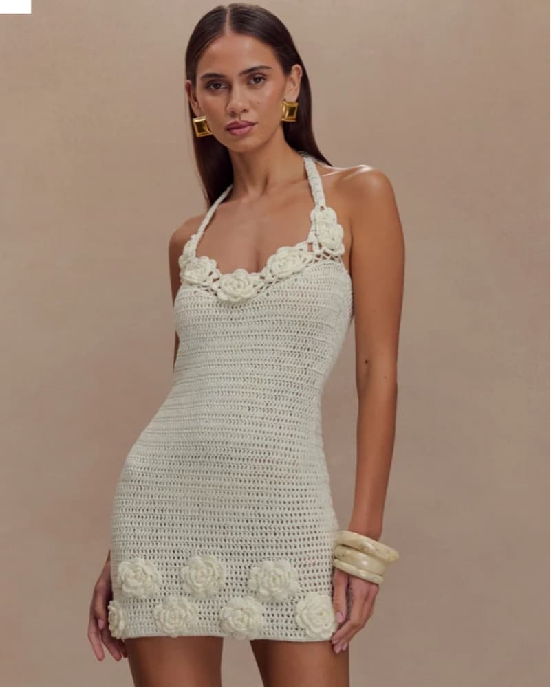 Meshki Liyah Floral Crochet Mini Dress - Image 1