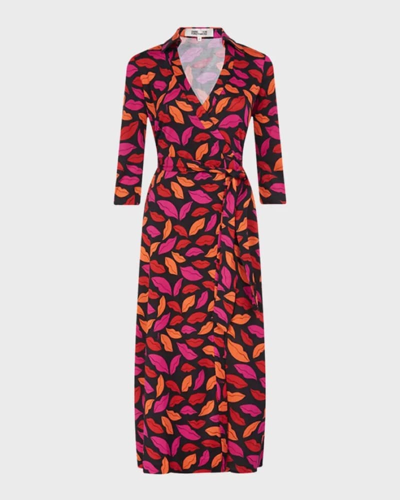 Vibrant Lips Wrap Dress - Image 3