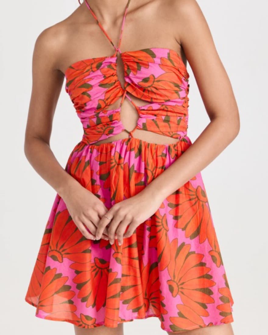 Farm Rio Pink and Orange Mini Dress - Image 1