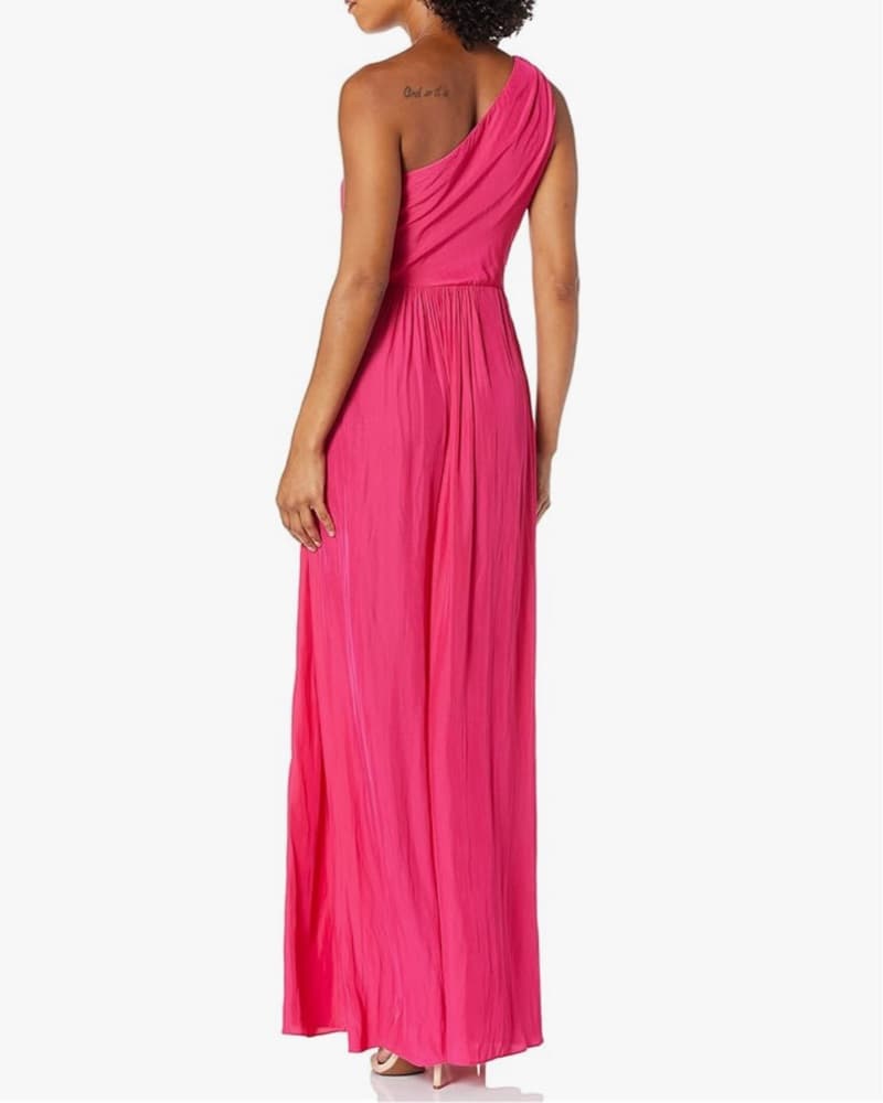 Formal Dress One Shoulder Cutout Pink  - Image 5
