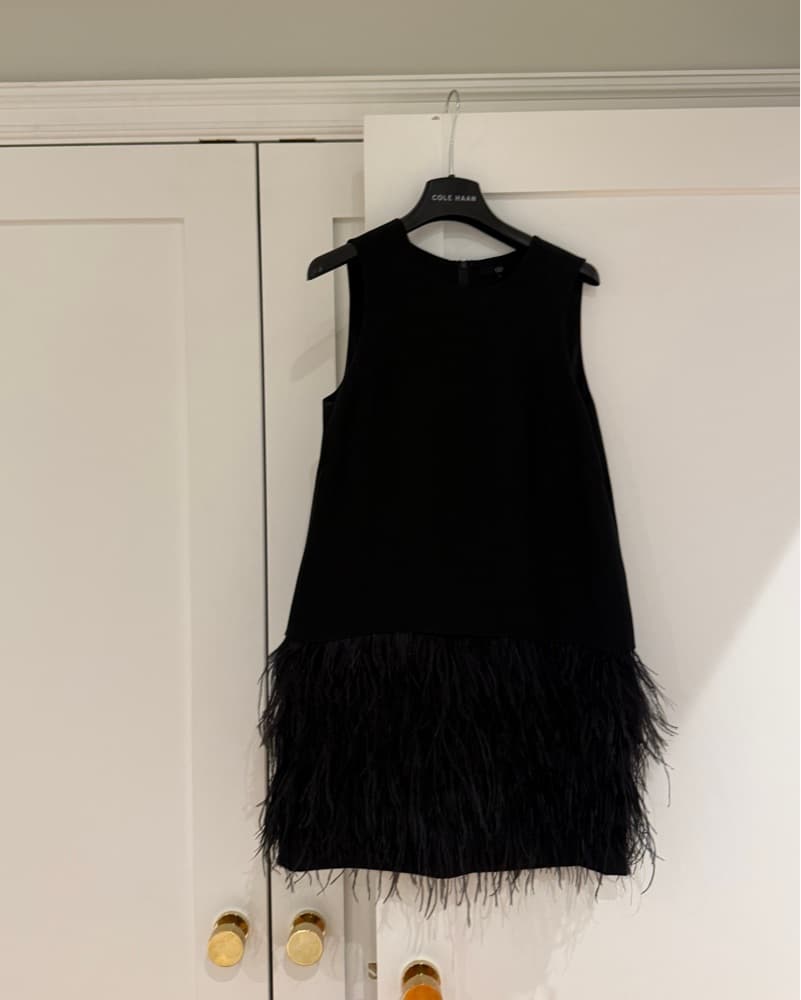 Tibi Cera Black Feather Dress - Image 4