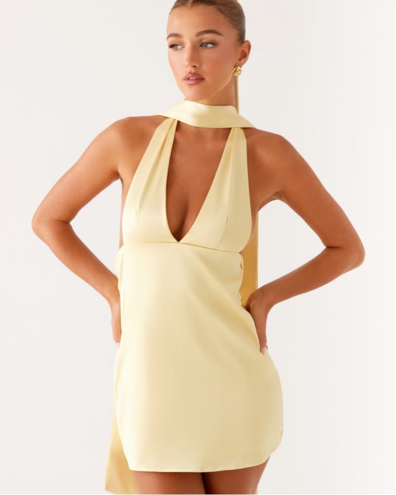 Peppermayo Yellow Scarf Mini Dress - Image 3