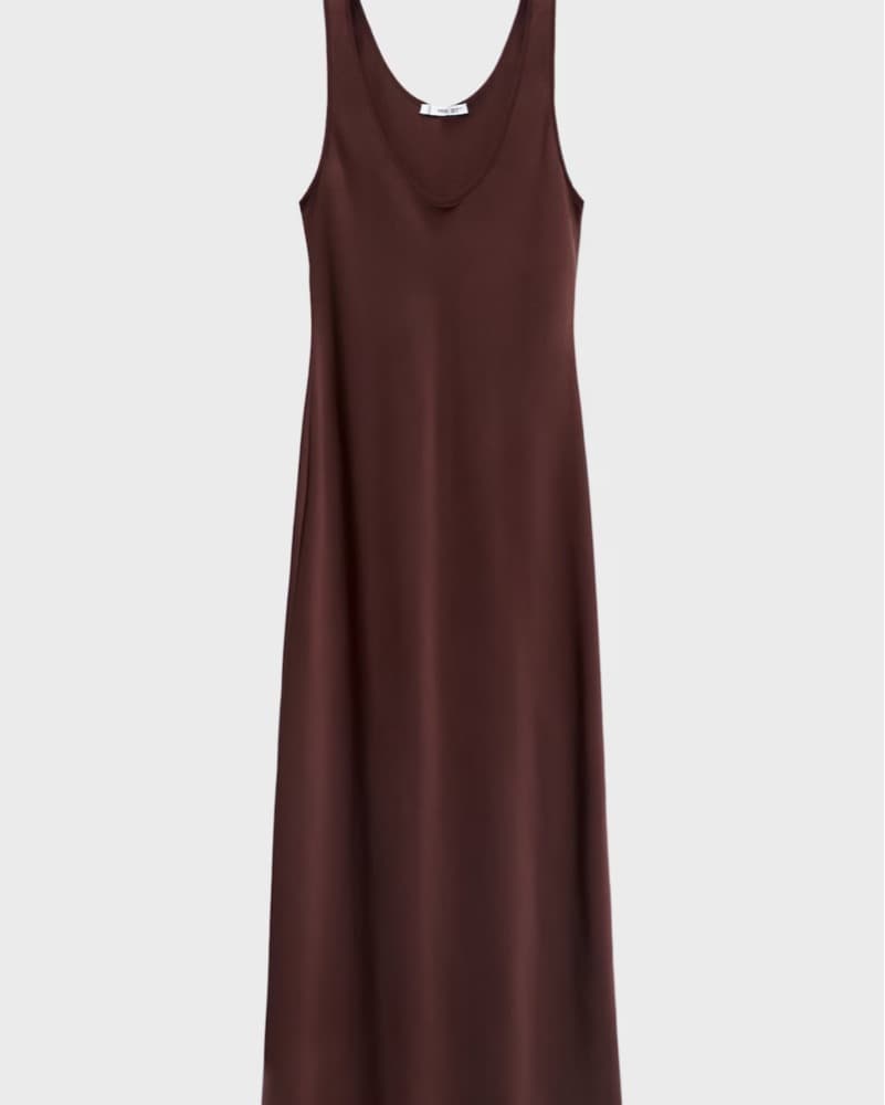 Brown Satin Mango Dress - Image 2