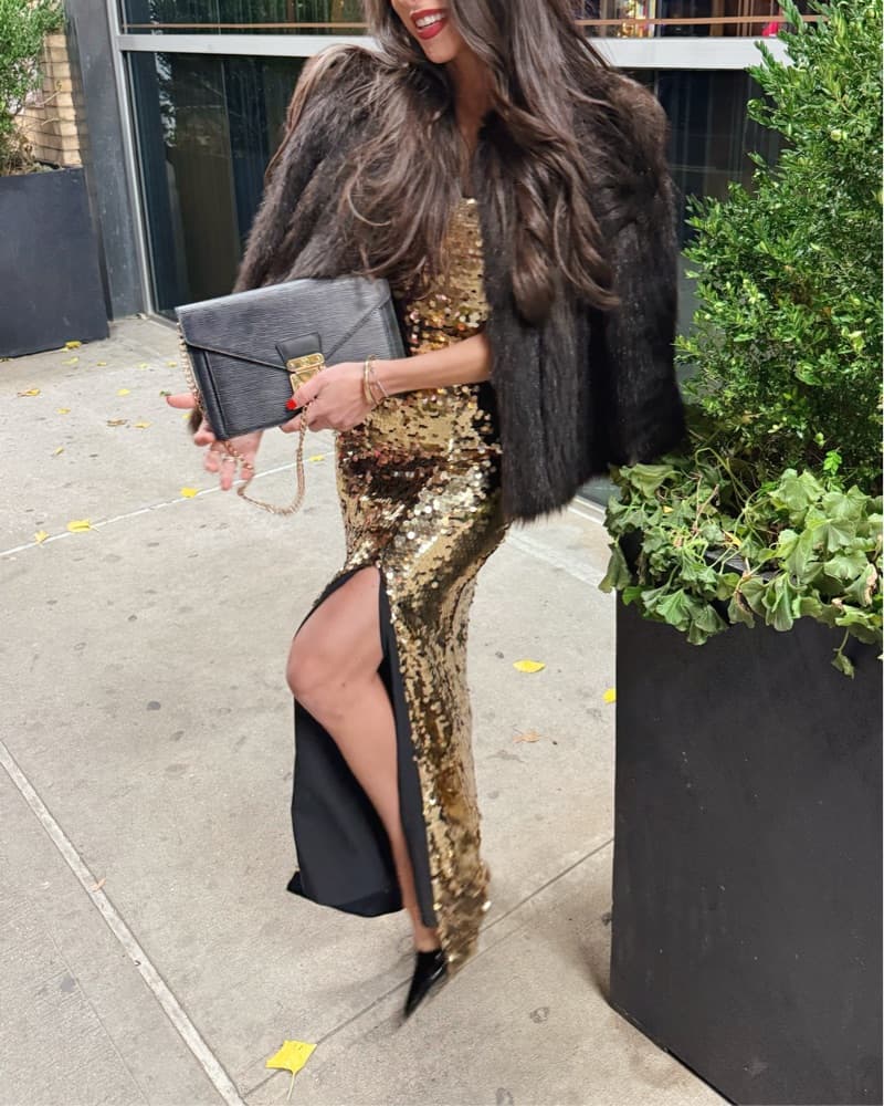 Antonio Melani Gold Sequin Dress - Image 1