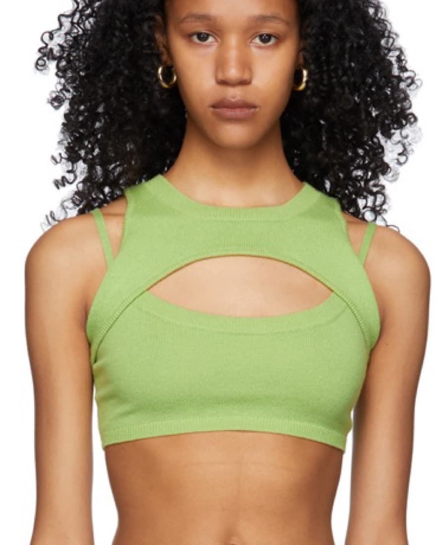 Danielle Guizio Green Knit Tank Top - Image 1