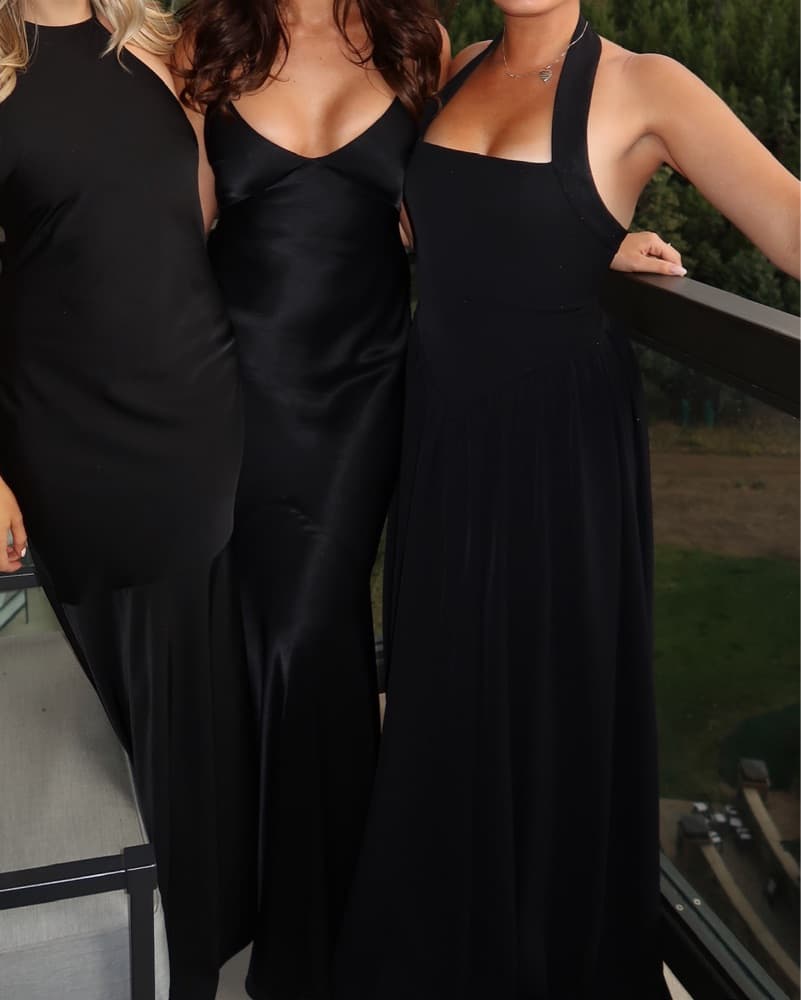 Contour A-Line Black Halter Gown - Image 5