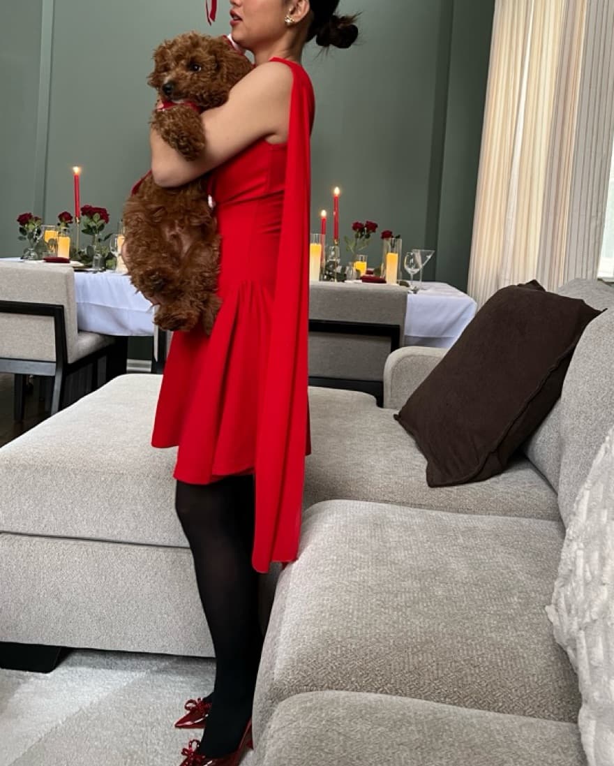 Mini Dress in Scarlet Red - Image 6