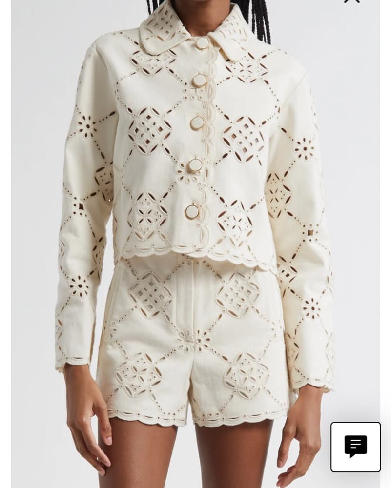Veronica Beard Eyelet Short Set - Image 1